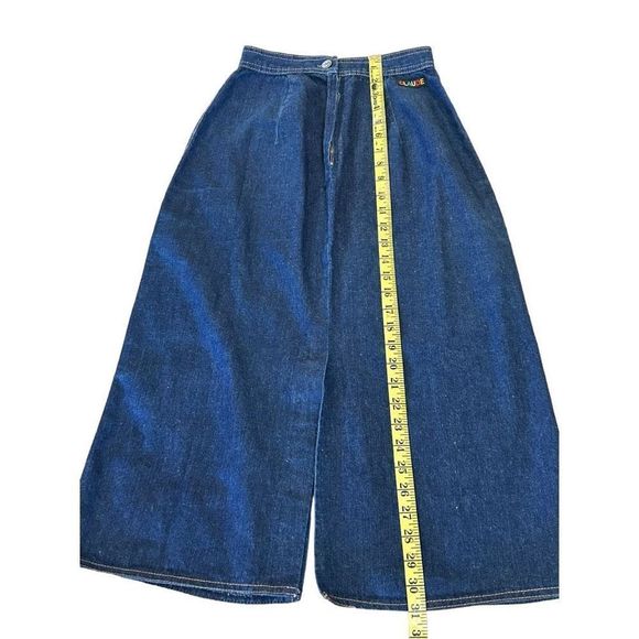 Vintage Claude Women's Back & Mid Slit Midi A-line Denim Skirt Blue Size 7/8 - Picture 11 of 16